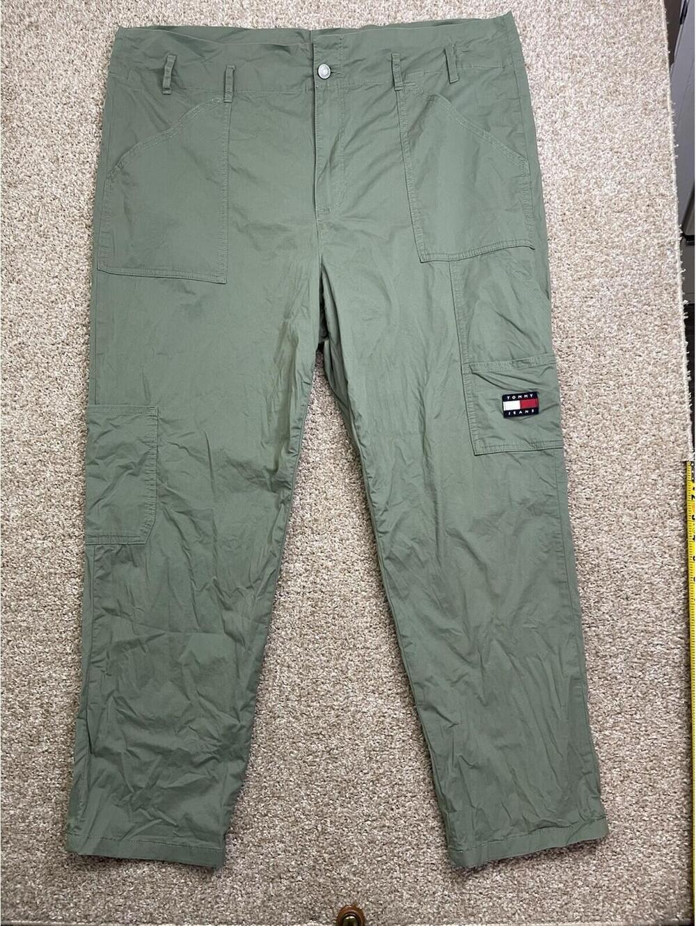 Tommy Hilfiger Cargo Pants Womens 18 Green Utility Pockets Straight Leg Outdoor